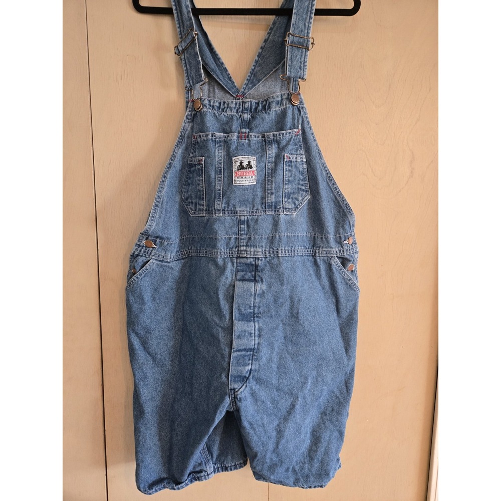 Vintage 80s Bubba Brand Denim Shortalls Mens XL 44-46 USA Made Overalls